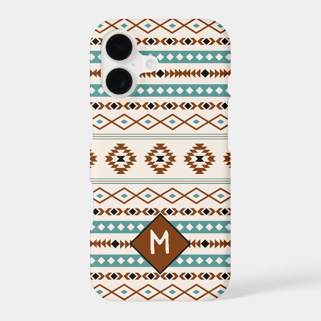 Aztec Teal Ter Blk Cr Mixed Pattern (Personalised) (Back)