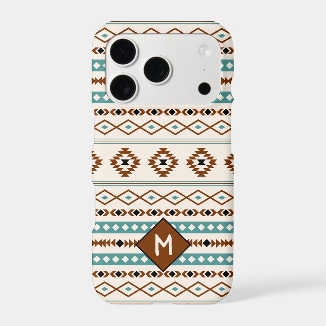 Aztec Teal Ter Blk Cr Mixed Pattern (Personalised) (Back)