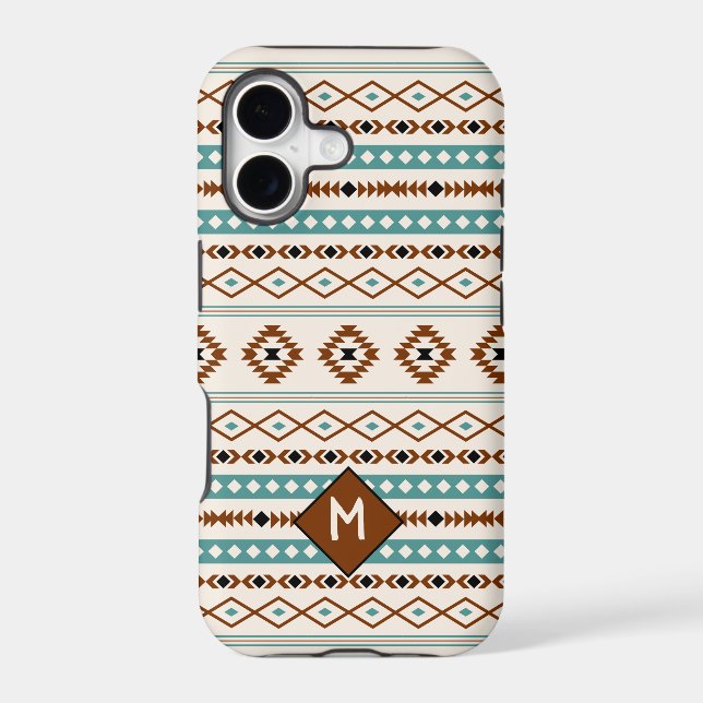 Aztec Teal Ter Blk Cr Mixed Pattern (Personalized) (Back)