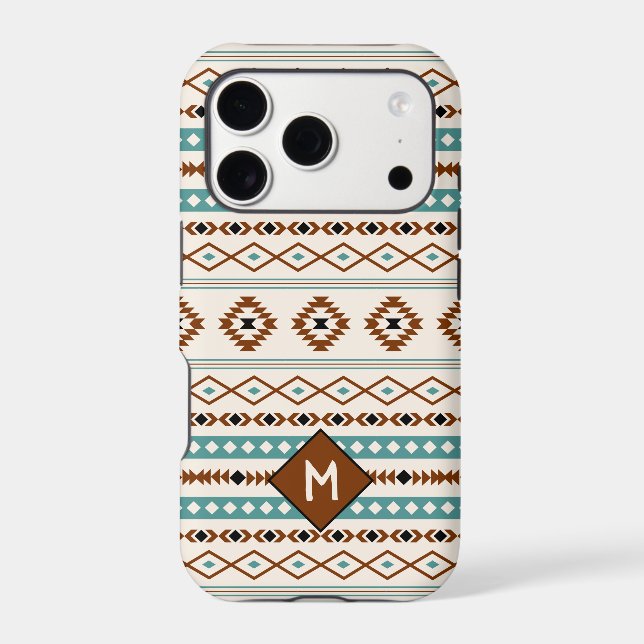 Aztec Teal Ter Blk Cr Mixed Pattern (Personalized) (Back)