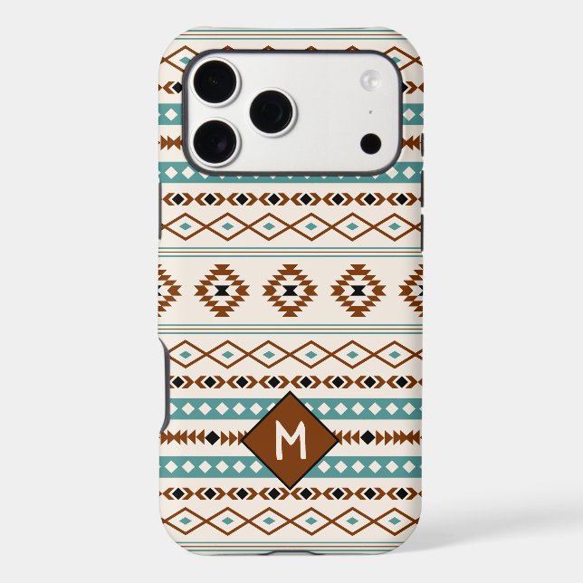 Aztec Teal Ter Blk Cr Mixed Pattern (Personalized) (Back)