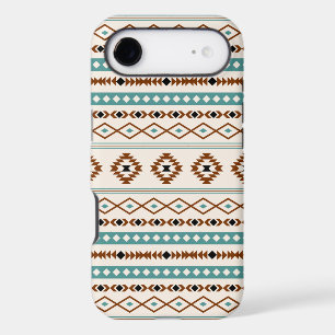 Aztec Teal Terracotta Black Cream Mixed Pattern