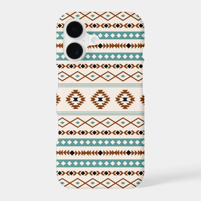 Aztec Teal Terracotta Black Cream Mixed Pattern (Back)