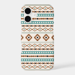 Aztec Teal Terracotta Black Cream Mixed Pattern