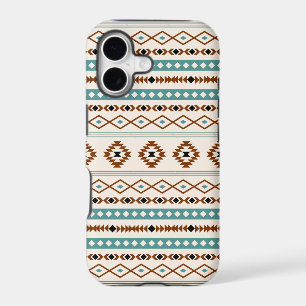 Aztec Teal Terracotta Black Cream Mixed Pattern