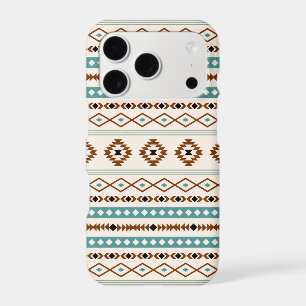 Aztec Teal Terracotta Black Cream Mixed Pattern