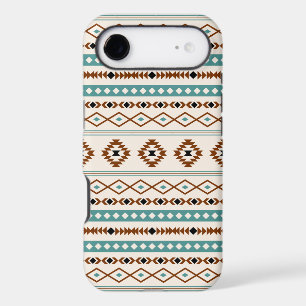 Aztec Teal Terracotta Black Cream Mixed Pattern