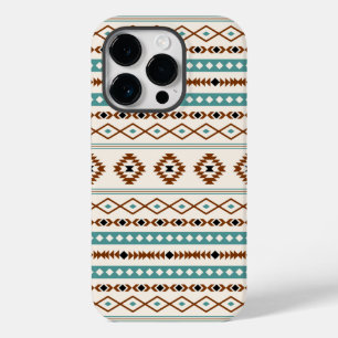 Aztec Teal Terracotta Black Cream Mixed Pattern Case-Mate iPhone 14 Pro Case