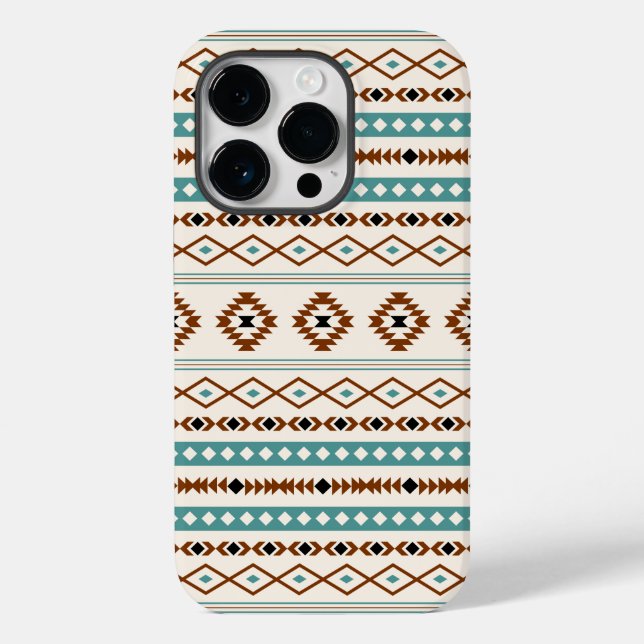 Aztec Teal Terracotta Black Cream Mixed Pattern Case-Mate iPhone Case (Back)