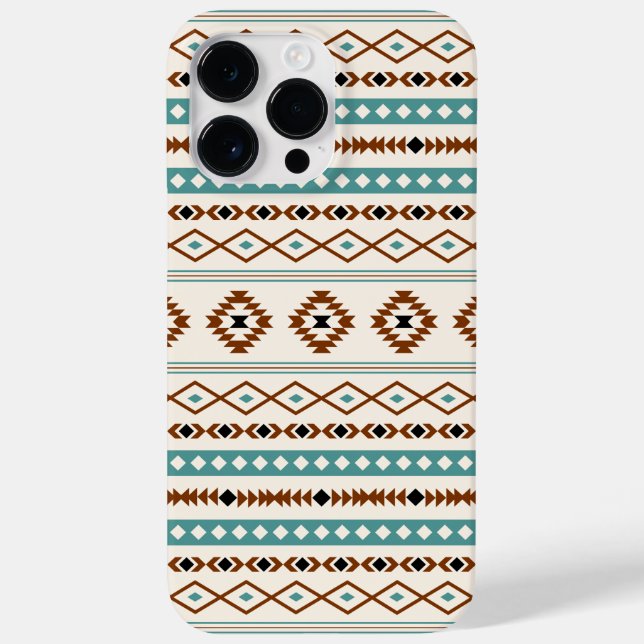 Aztec Teal Terracotta Black Cream Mixed Pattern Case-Mate iPhone Case (Back)