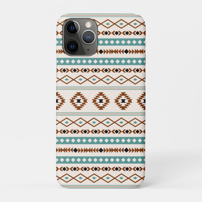 Aztec Teal Terracotta Black Cream Mixed Pattern Case-Mate iPhone Case (Back)
