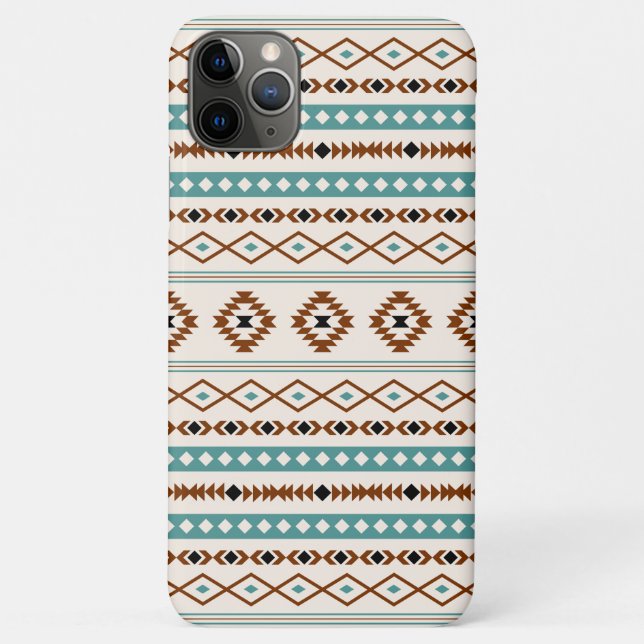 Aztec Teal Terracotta Black Cream Mixed Pattern Case-Mate iPhone Case (Back)