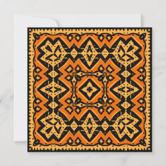 Aztec Terra Cotta Gold Designer Square Note Card