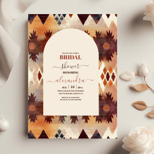 Aztec Tribal Brown Ethnic Western Bridal Shower Invitation