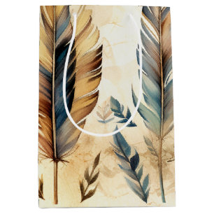 Aztec Tribal Feathers Medicine Stick Medium Gift Bag
