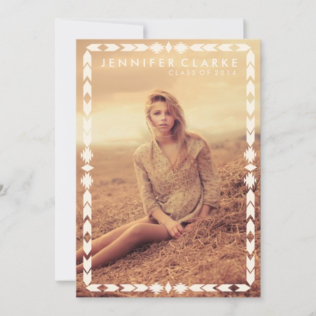 AZTEC TRIBAL GRAD | GRADUATION PARTY INVITATION (Front)