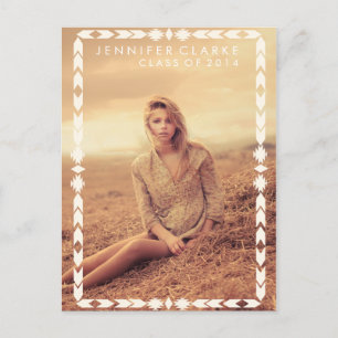 AZTEC TRIBAL GRAD   GRADUATION PARTY INVITATION POSTCARD