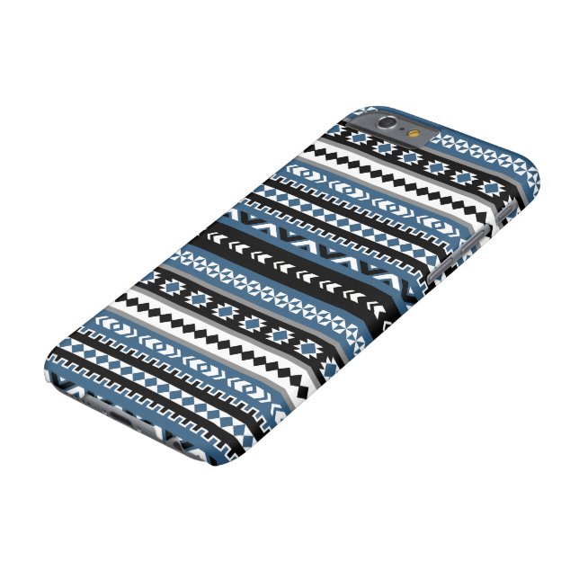 Aztec Tribal Pattern / Blue Grey White Black Case-Mate iPhone Case (Top)
