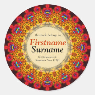 Aztec Tribal Pattern Book Label Sticker