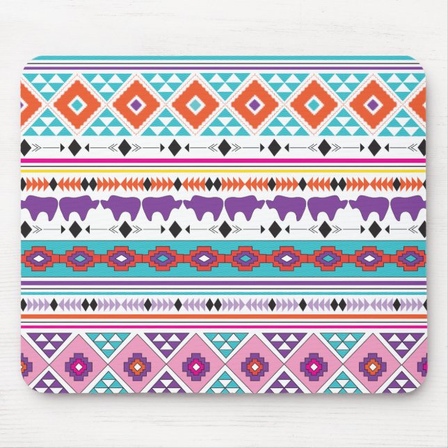 Aztec Tribal pattern graphic Mouse Mat (Front)