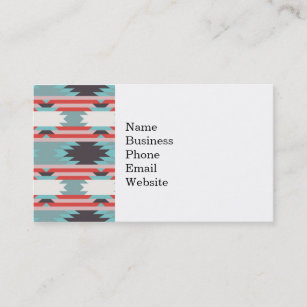 Aztec Tribal Pattern Native American Red Blue Business Card