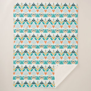Aztec Tribal Pattern Sherpa Blanket