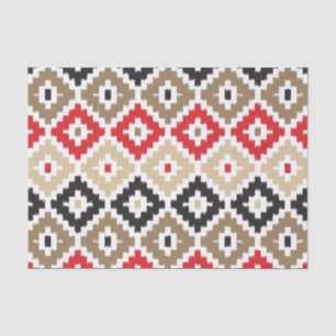 Aztec Tribal Print Ikat Diamond Pattern Tissue Paper