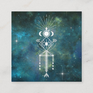 *~* Aztec Tribal Sacred Celestial Cosmic Shaman Square Business Card