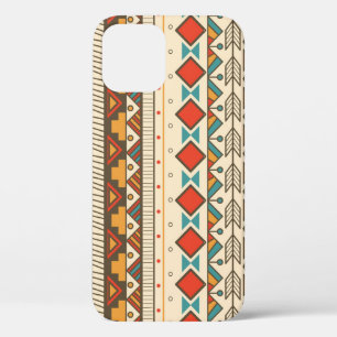 Aztec Tribal Striped Vintage Illustration iPhone 12 Case