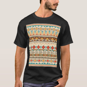 Aztec Tribal Striped Vintage Illustration T-Shirt