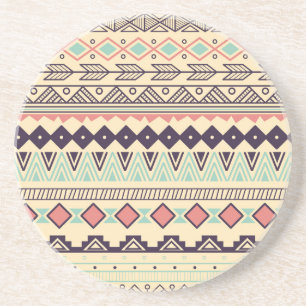 Aztec Tribal Stripes: Vintage Illustration Coaster