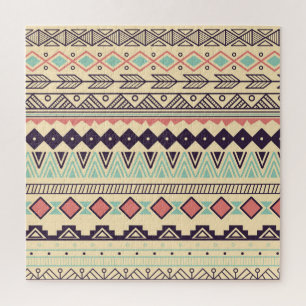 Aztec Tribal Stripes: Vintage Illustration Jigsaw Puzzle