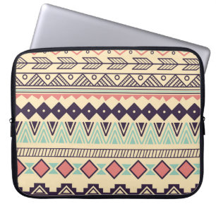 Aztec Tribal Stripes: Vintage Illustration Laptop Sleeve
