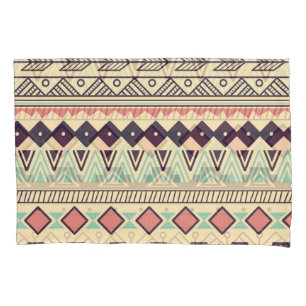 Aztec Tribal Stripes: Vintage Illustration Pillowcase