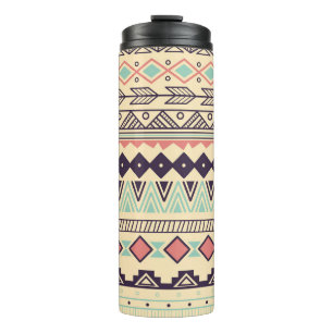 Aztec Tribal Stripes: Vintage Illustration Thermal Tumbler