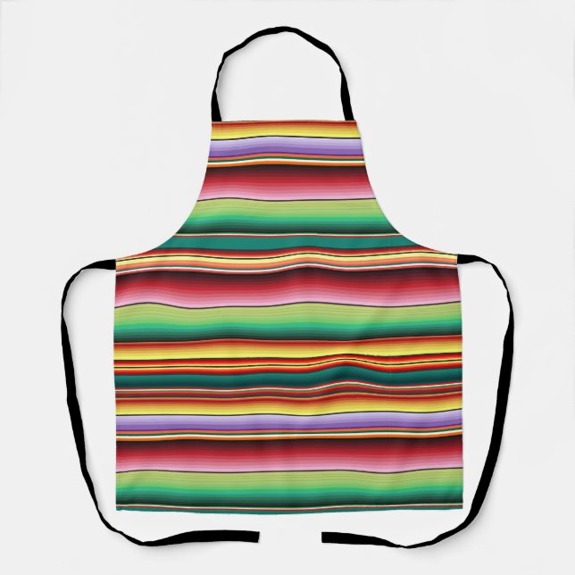 Aztec Tribal Traditional Textile Colourful Linear  Apron (Front)