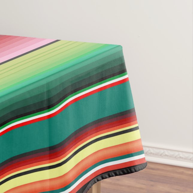Aztec Tribal Traditional Textile Colourful Linear  Tablecloth (In Situ)