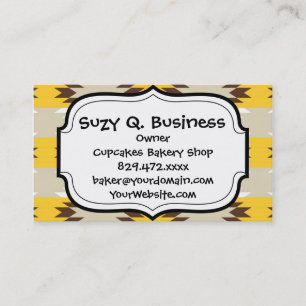 Aztec Tribal Yellow Brown Native American Designs Business Card
