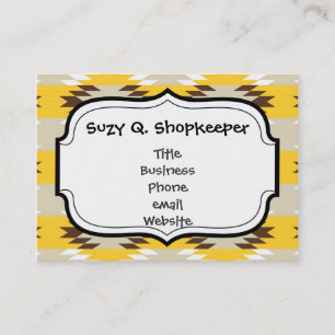 Aztec Tribal Yellow Brown Native American Designs Business Card