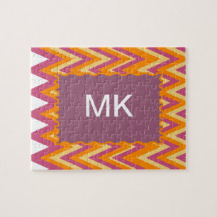 Aztec Tribal ZigZag Jigsaw Puzzle