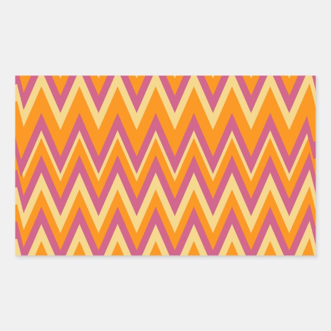 Aztec Tribal ZigZag Rectangular Sticker (Front)