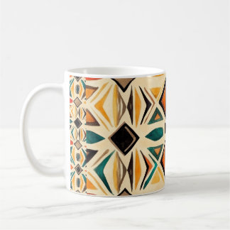 Aztec Vibes – Geometric Watercolor Mosaic Coffee Mug