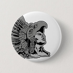 aztec warrior 6 cm round badge