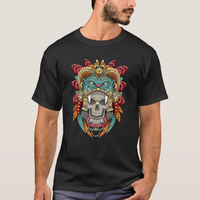 Aztec Warrior Ancient Civilization Mexican Aztec T-Shirt (Front)