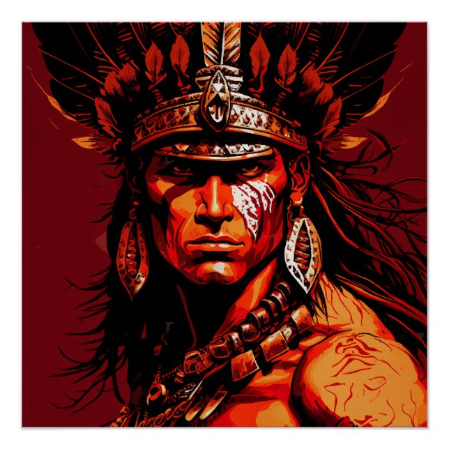 Aztec warrior, Aztec culture, Mayan culture  Poster (Front)