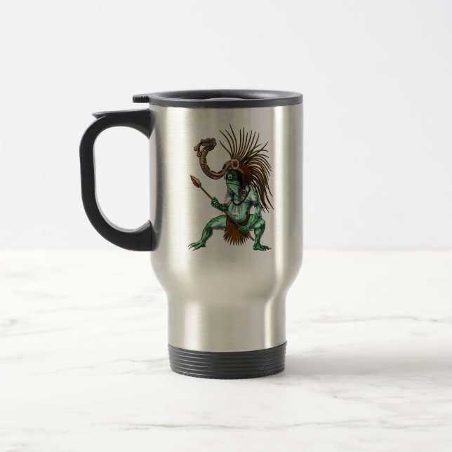 Aztec Warrior Deity Cueyatl Travel Mug (Left)