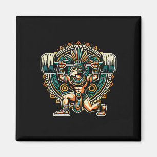 Aztec Warrior Gym Weightlifting Bodybuilding Worko Magnet