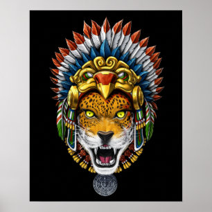 Aztec Warrior Jaguar Poster