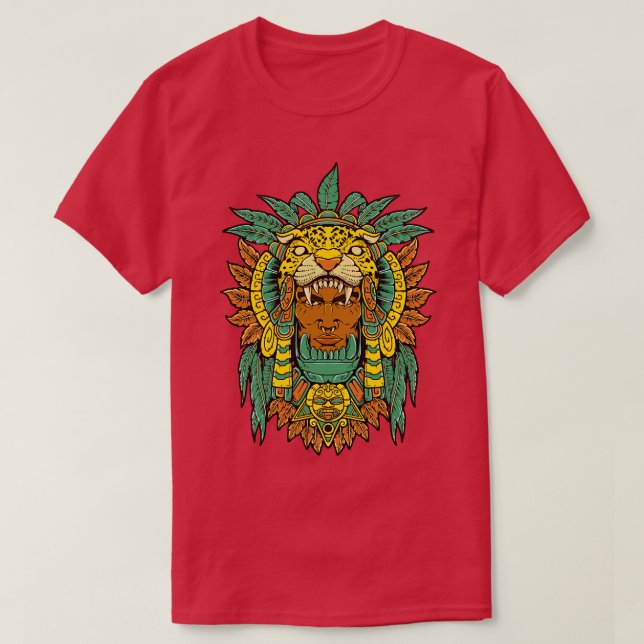 Aztec Warrior Jaguar Warrior T-Shirt (Design Front)