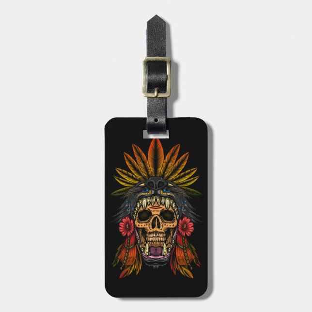 Aztec Warrior Luggage Tag (Front Vertical)